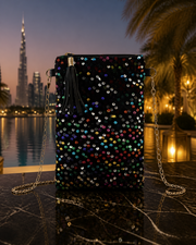 Multicolour sequin evening phone pouch