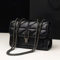 Plaid Chain-Strap Crossbody Bag