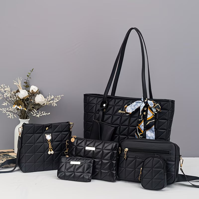 Quilted Multi-Bag Tote Set