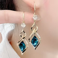Blue Glass Geometric Earrings