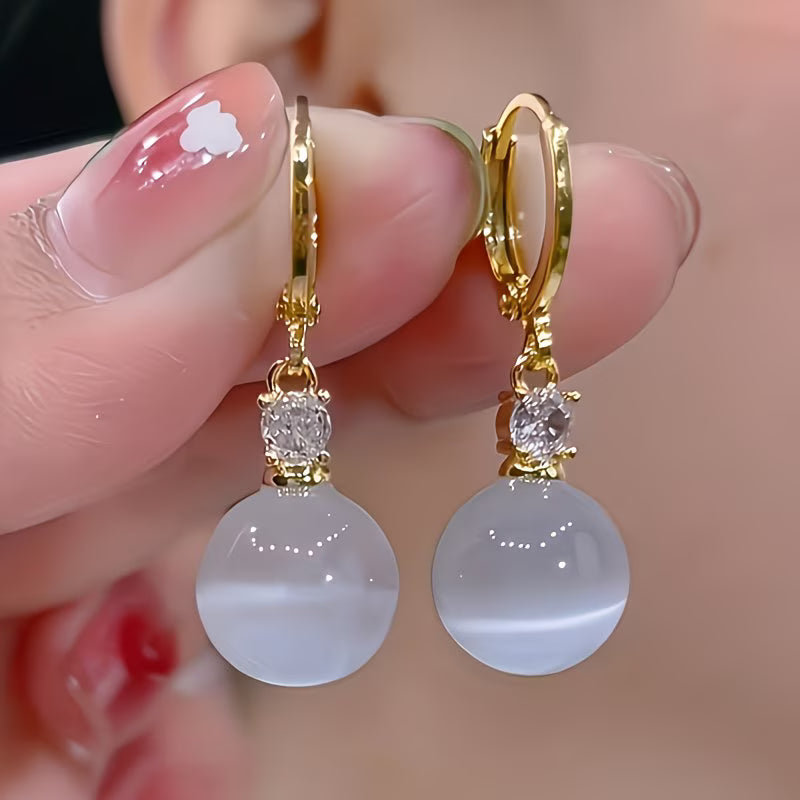Bohemian Cat-Eye Drop Earrings