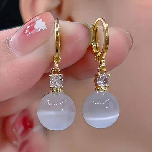 Bohemian Cat-Eye Drop Earrings