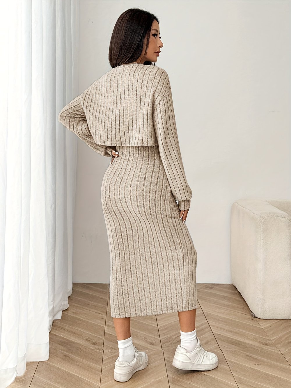 Cropped Cardigan & Dress Set - view 4