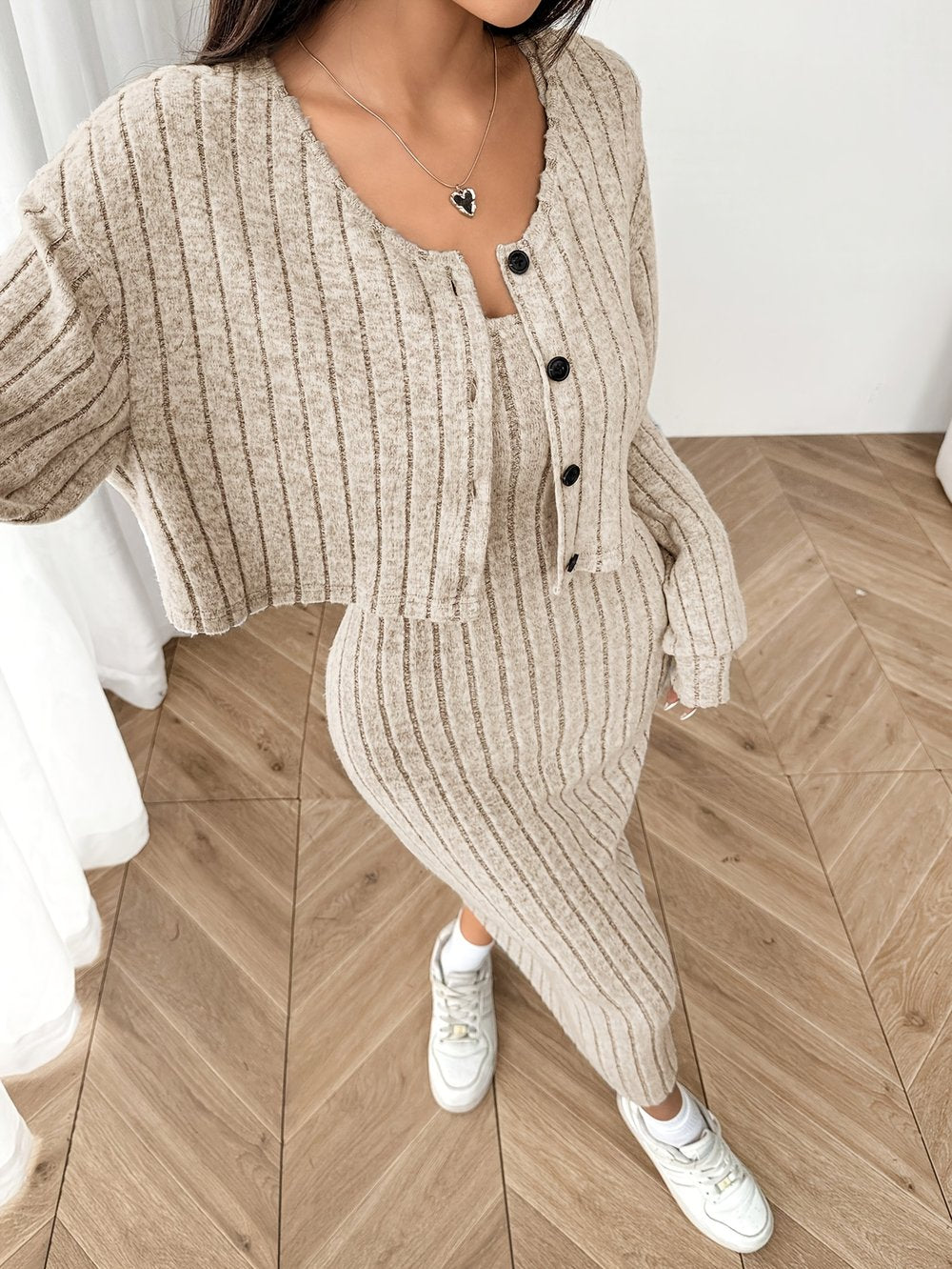 Cropped Cardigan & Dress Set - view 5