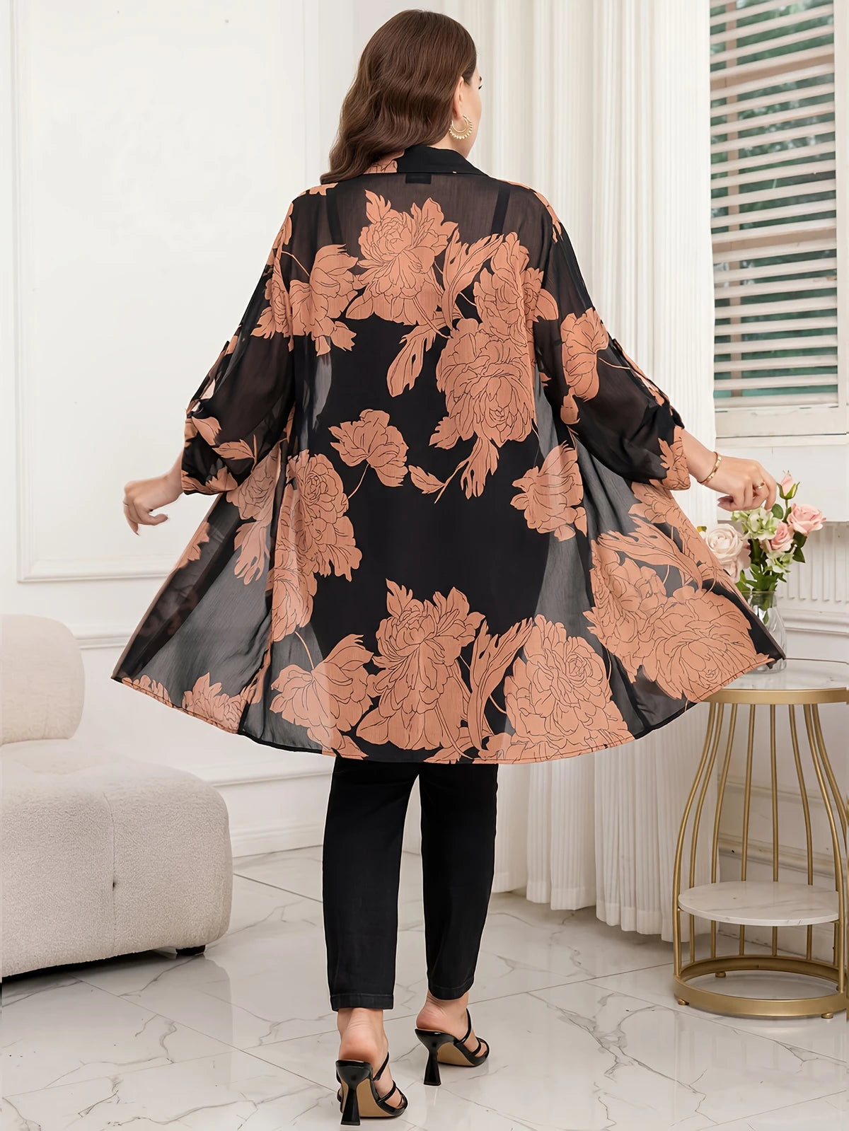 Floral Chiffon Button Blouse - view 2