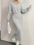 Drop-Shoulder Hooded Dress Set - view 1