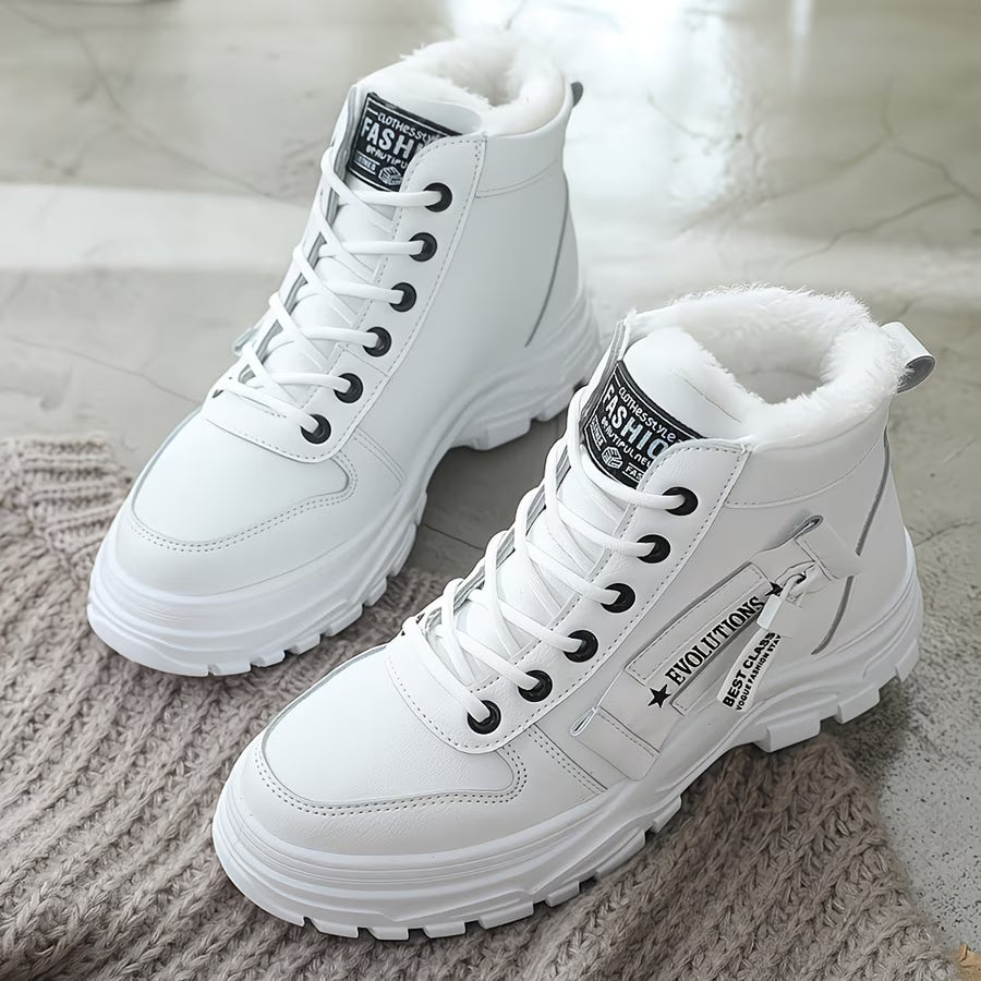Plush-Lined Zip Ankle Boots