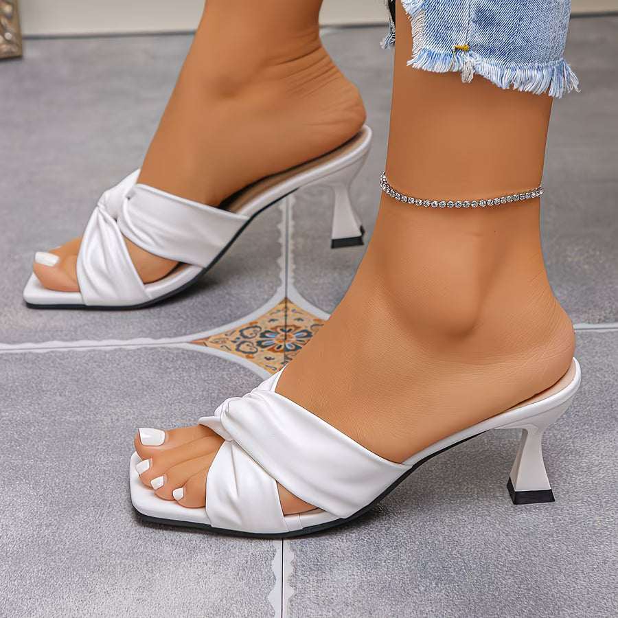 Square-Toe Stiletto Sandals
