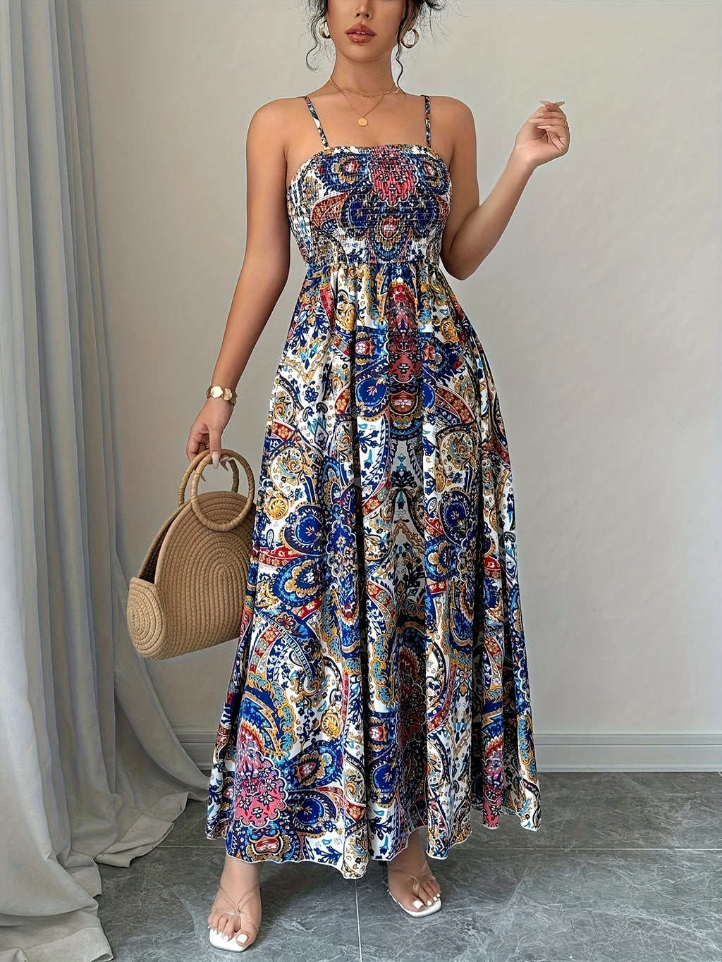 Paisley Suspender Maxi Dress - gallery image 10