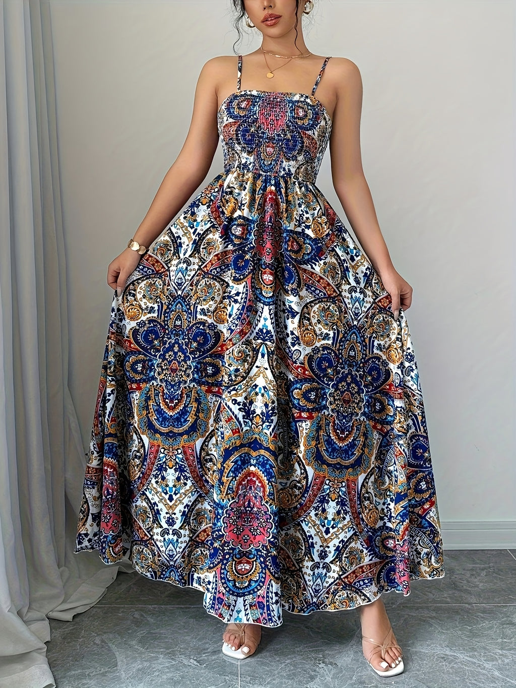 Paisley Suspender Maxi Dress - gallery image 11
