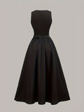 Sleeveless Belted A-Line Midi Dress – gallery image 1