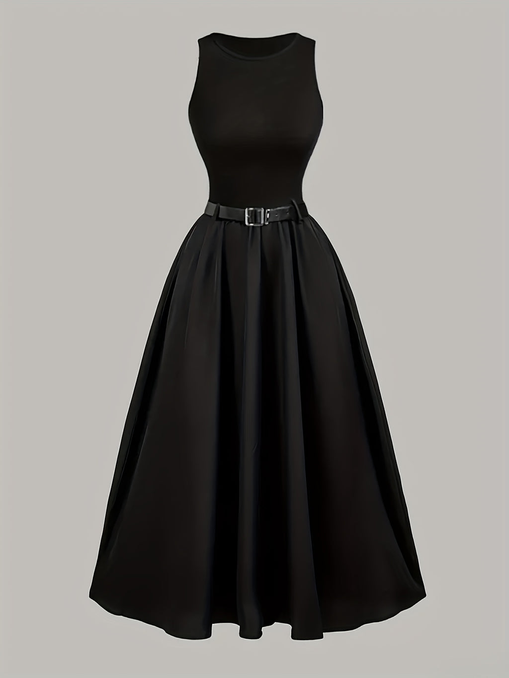 Sleeveless Belted A-Line Midi Dress – gallery image 8