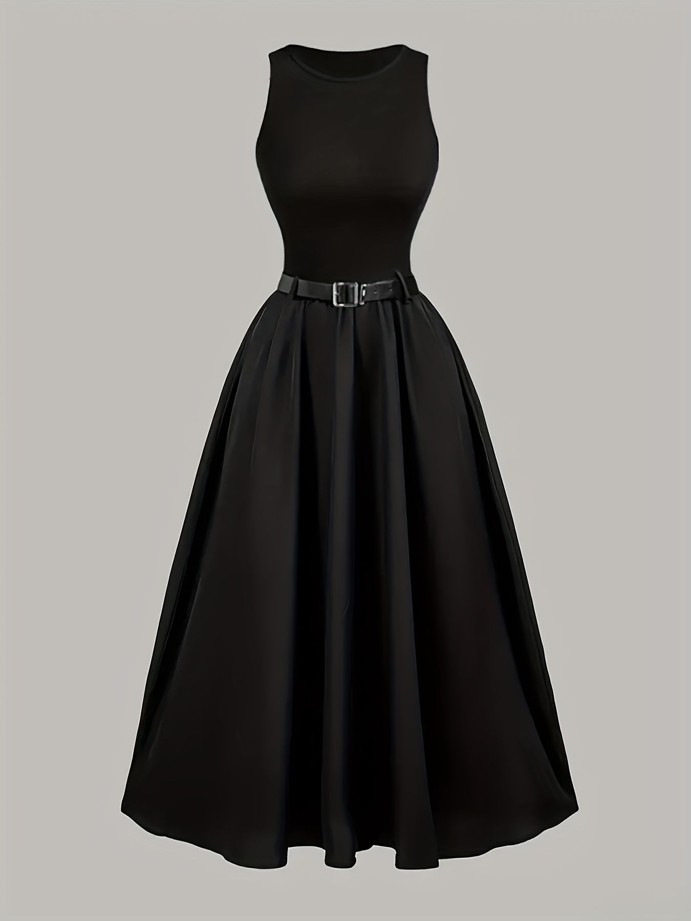Sleeveless Belted A-Line Midi Dress – gallery image 8