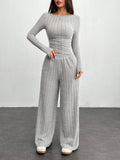 Asymmetric Neckline Wide-Leg Set — view 1