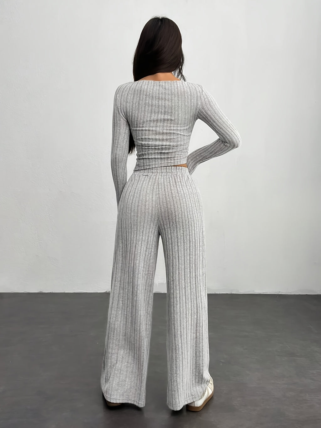 Asymmetric Neckline Wide-Leg Set — view 3