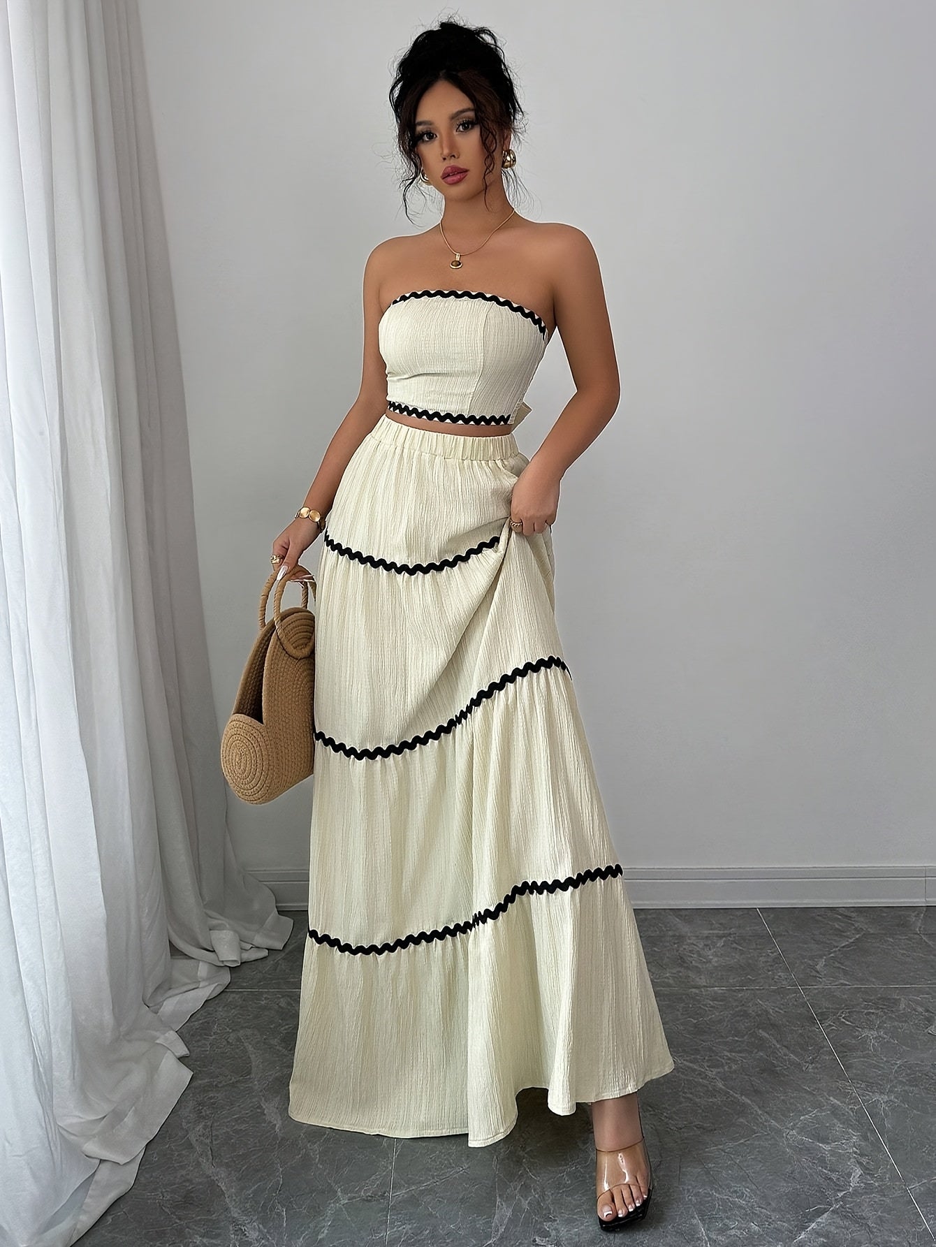 Cropped Top & Midi Skirt Set - gallery image 2