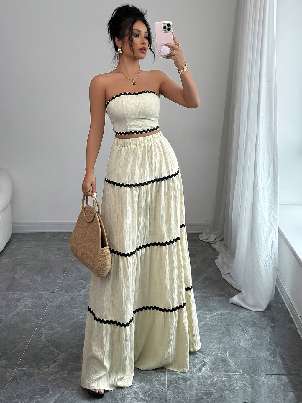 Cropped Top & Midi Skirt Set - gallery image 8