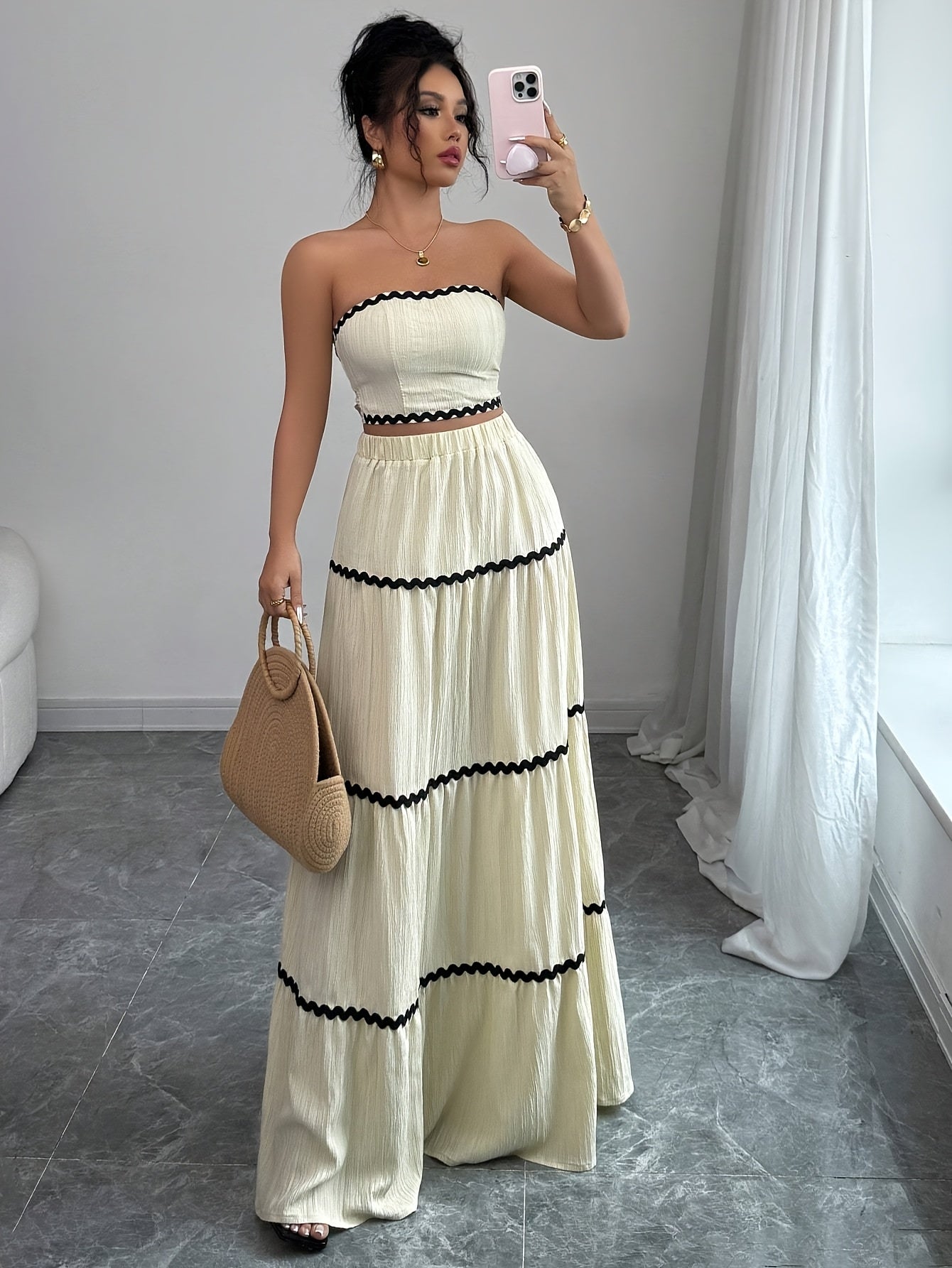 Cropped Top & Midi Skirt Set - gallery image 8