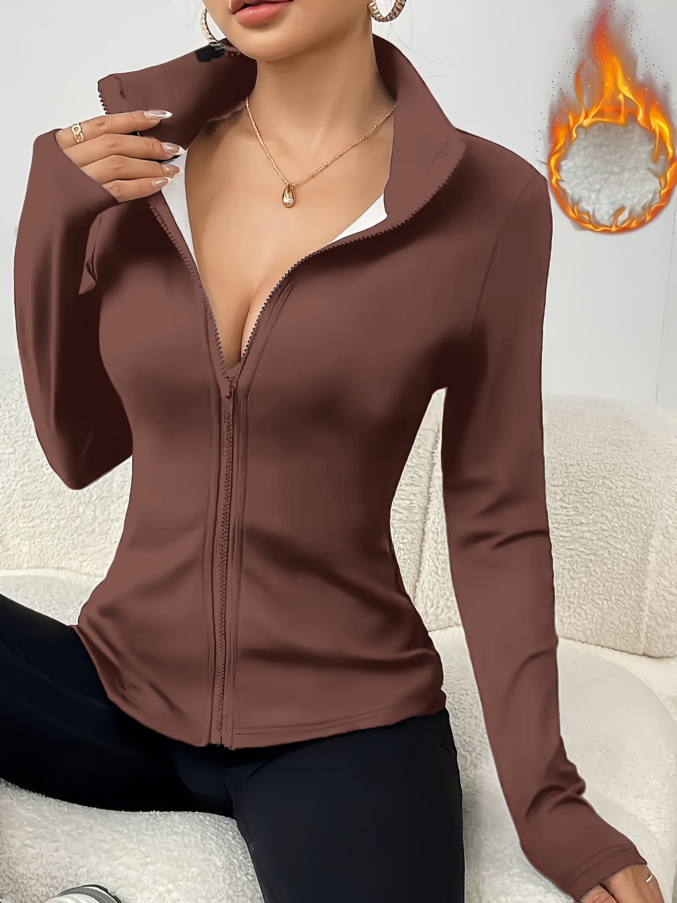 Fitted Thermal Zip Jacket – gallery image 1