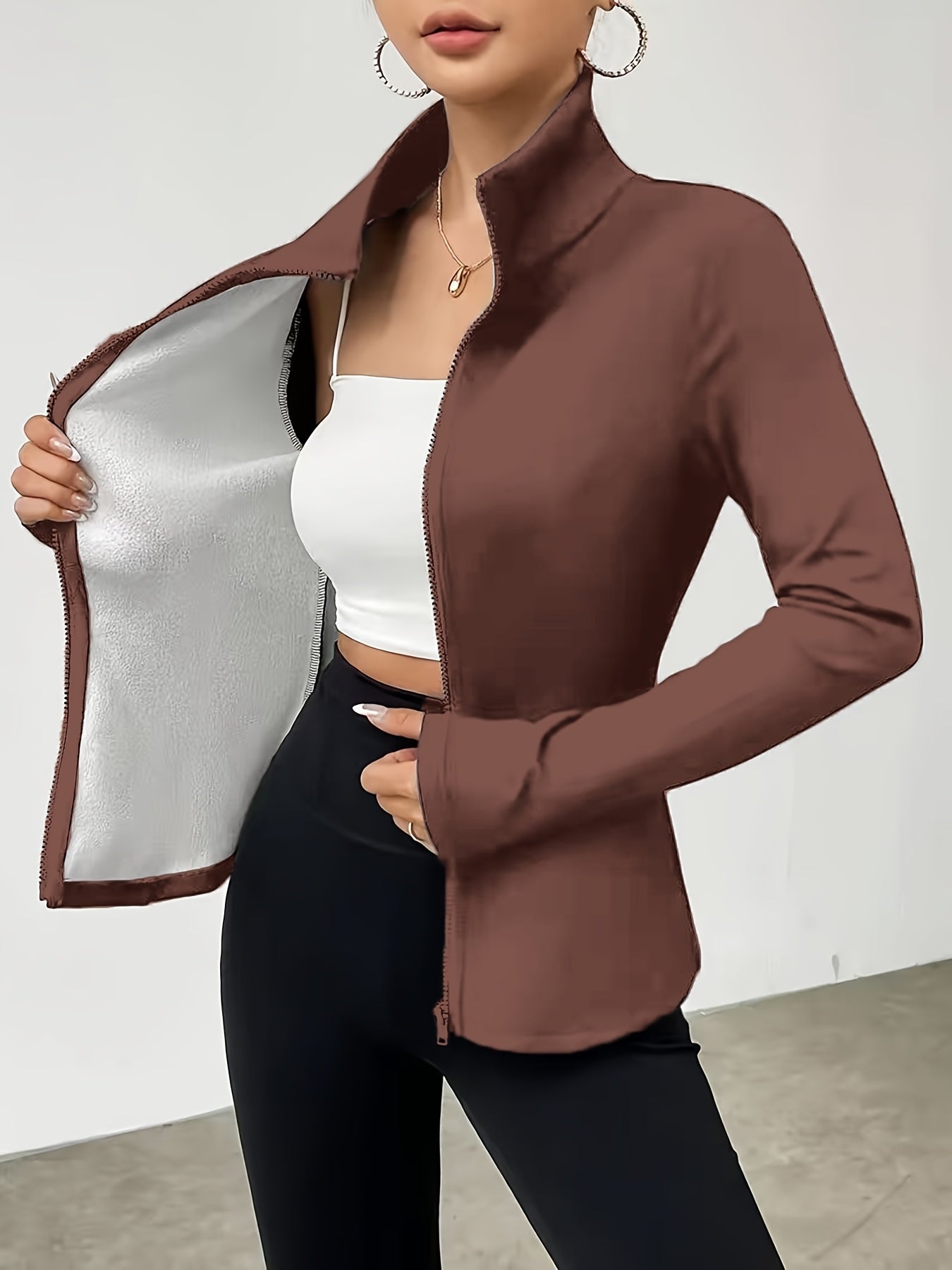 Fitted Thermal Zip Jacket – gallery image 4