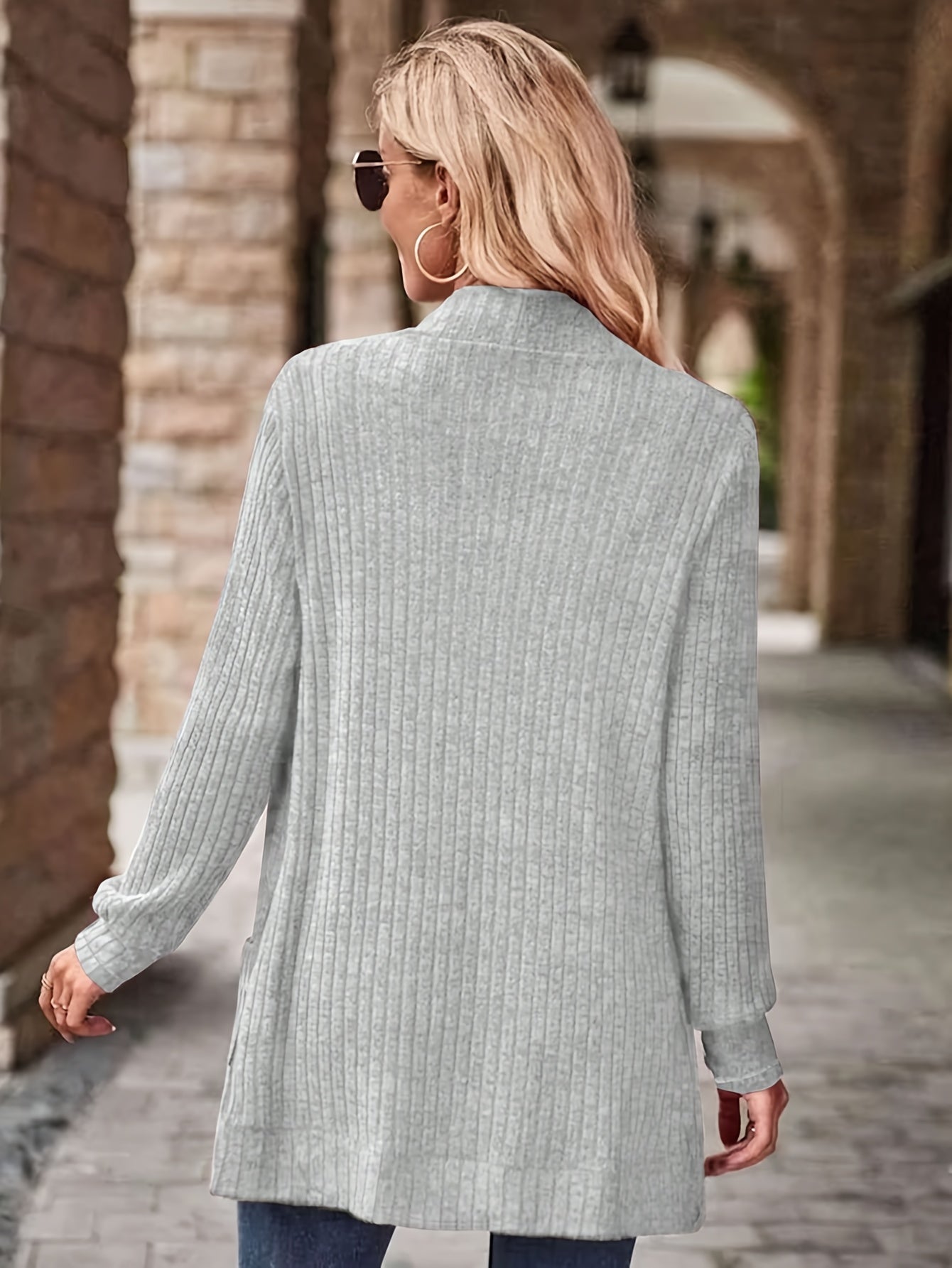 Pocket Open-Front Cardigan Jacket - gallery image 6
