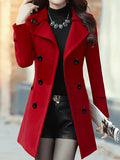 Lined Double-Breasted Lapel Coat - gallery image 1