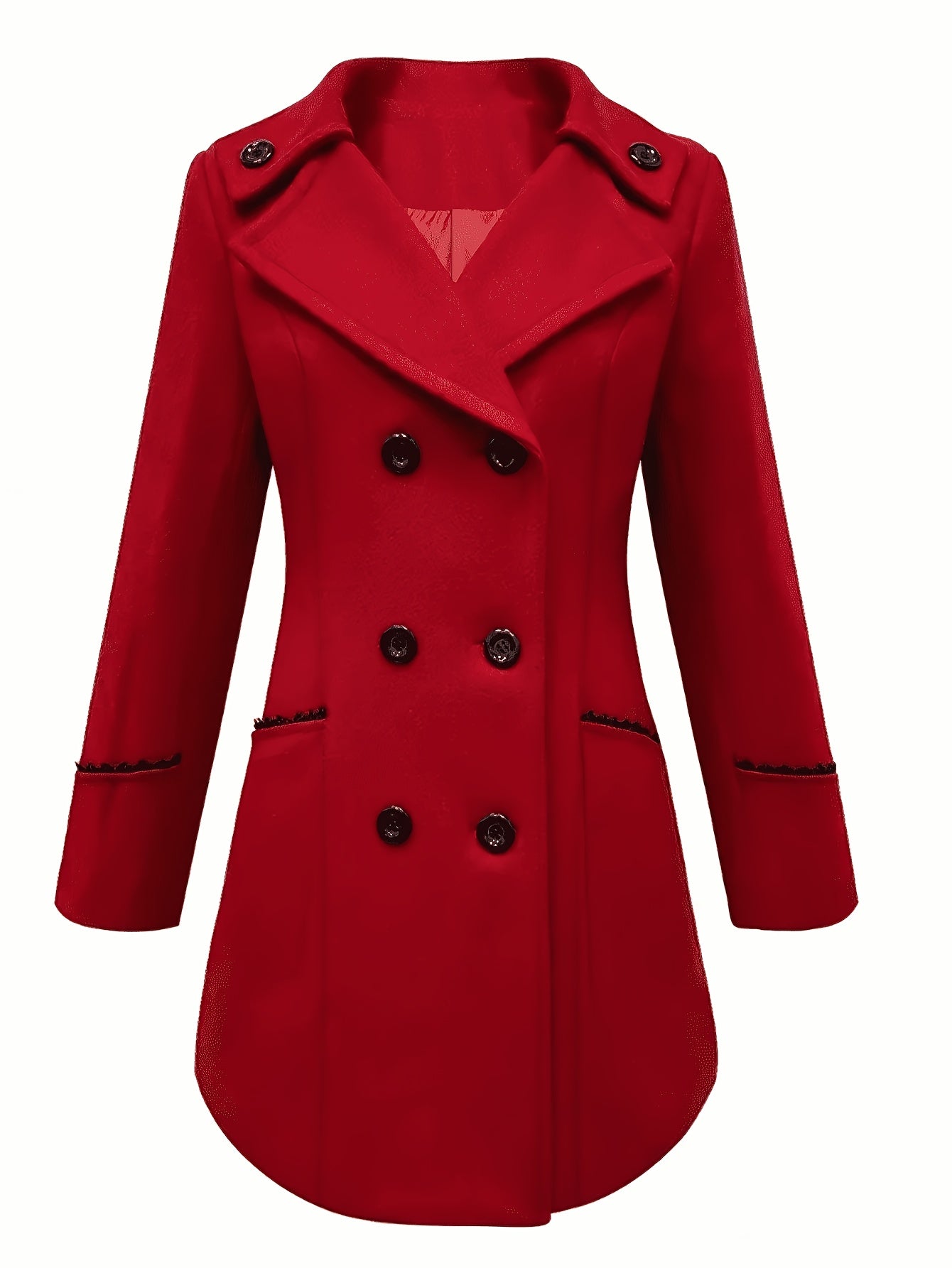 Lined Double-Breasted Lapel Coat - gallery image 3