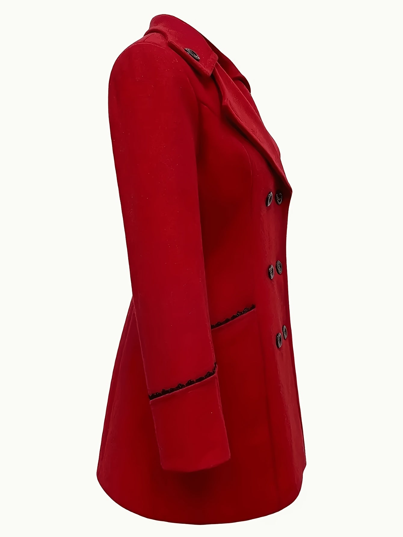 Lined Double-Breasted Lapel Coat - gallery image 4