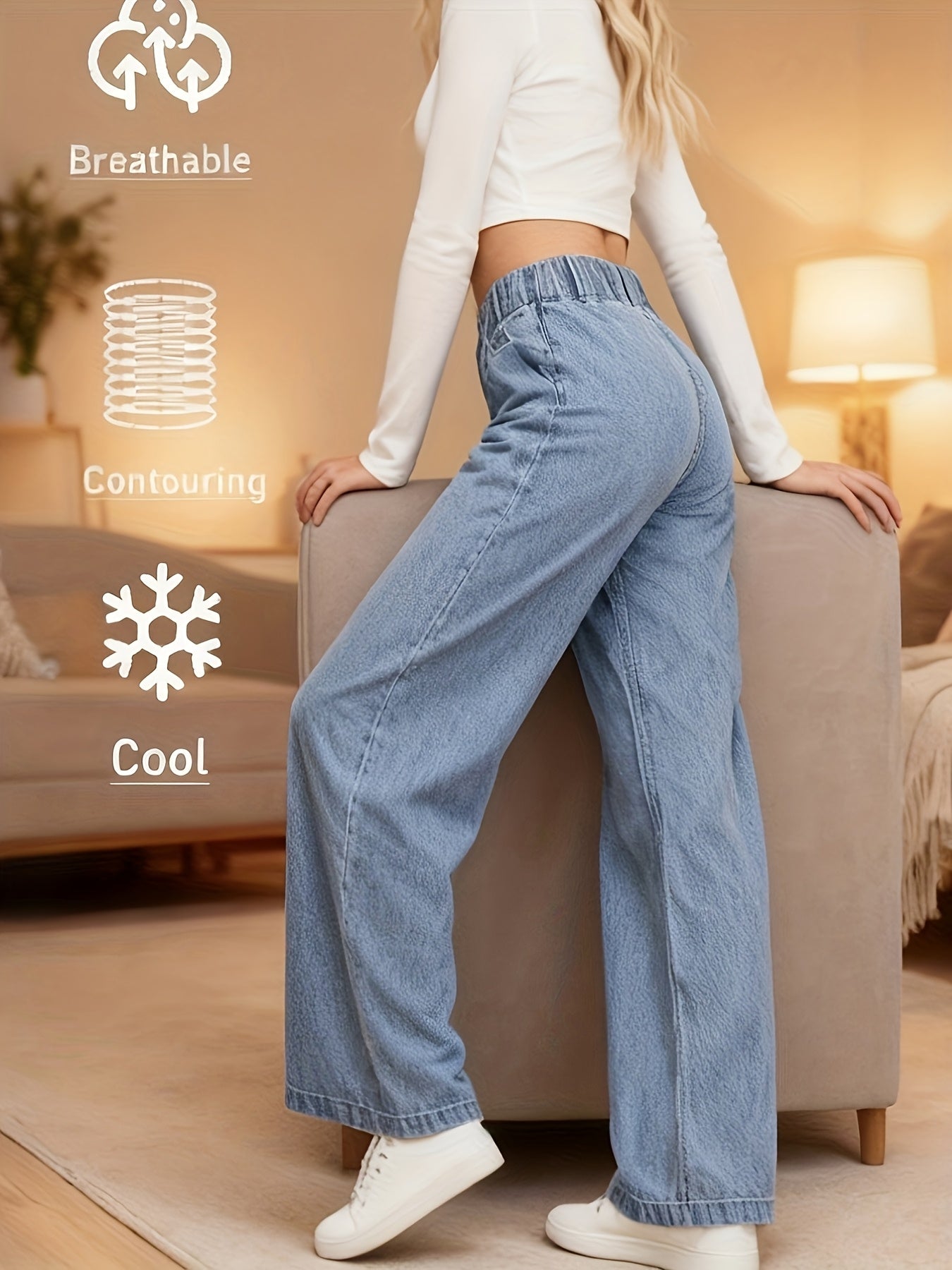 Soft-Waist Wide-Leg Denim Jeans – gallery image 1
