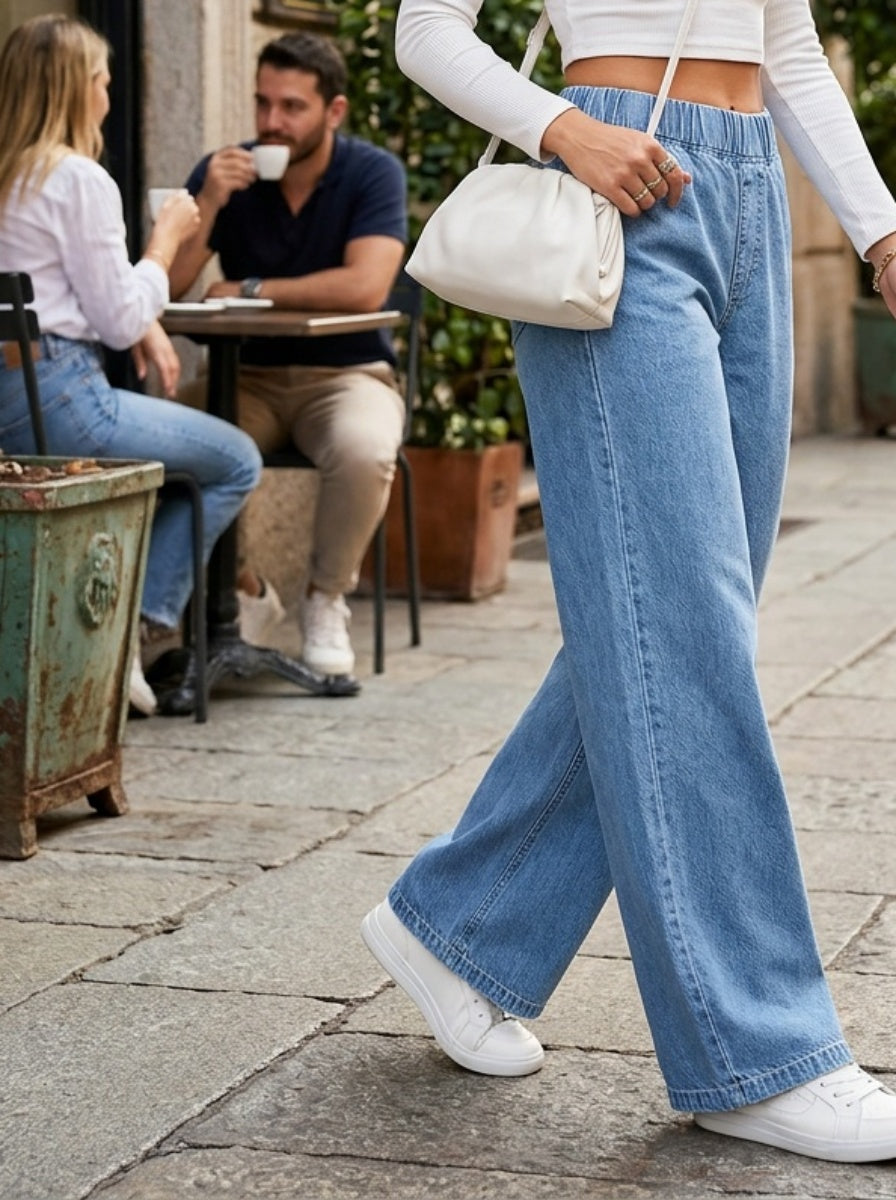 Soft-Waist Wide-Leg Denim Jeans – gallery image 2