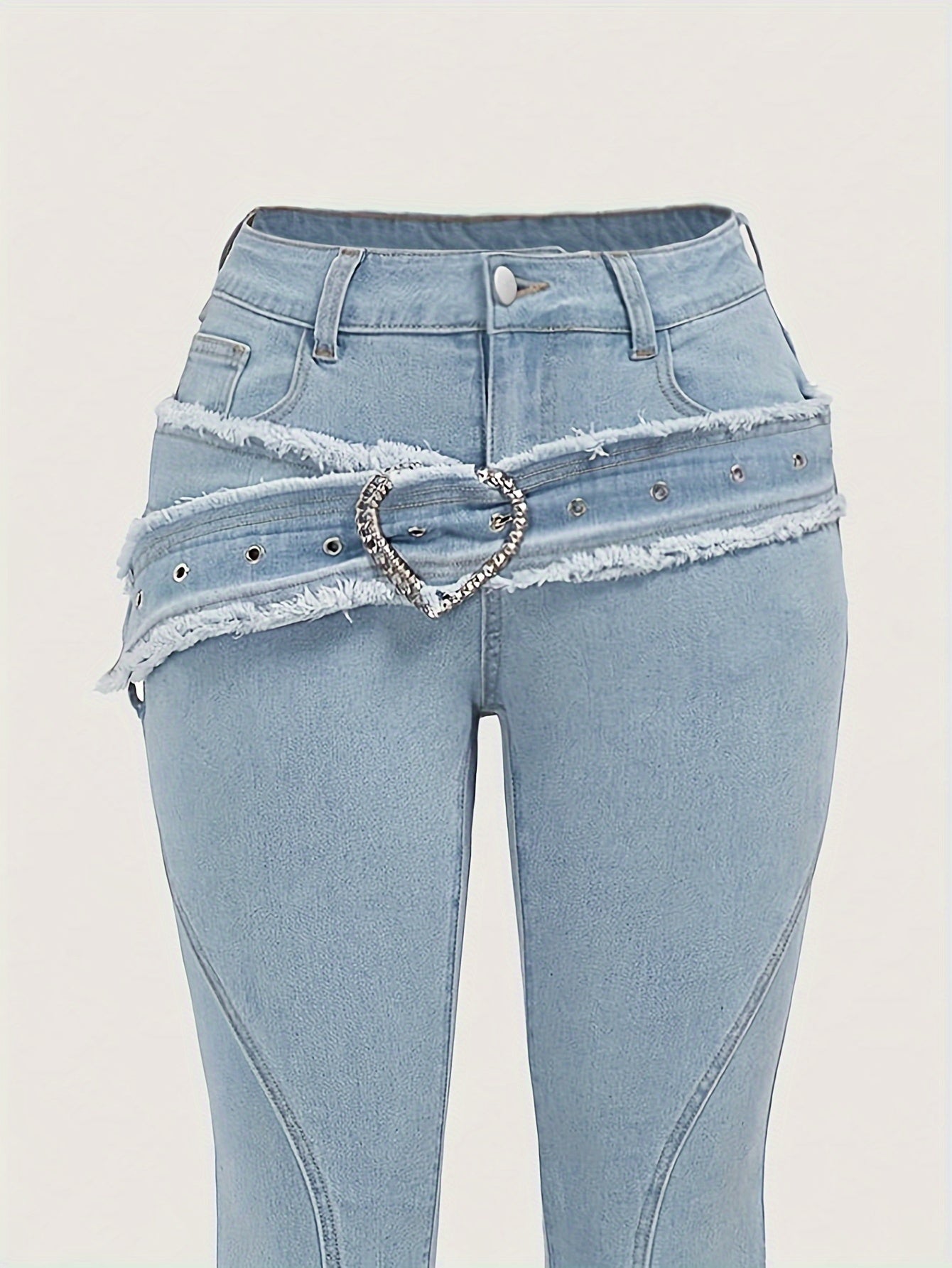 Belted Slim-Fit Denim Jeans - gallery image 4