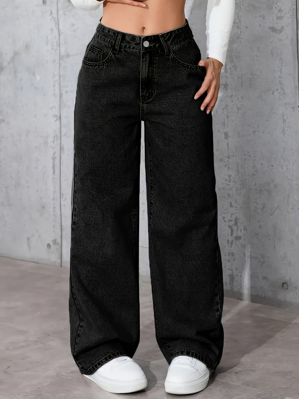 Vintage Straight-Leg Washed Jeans - gallery image 1
