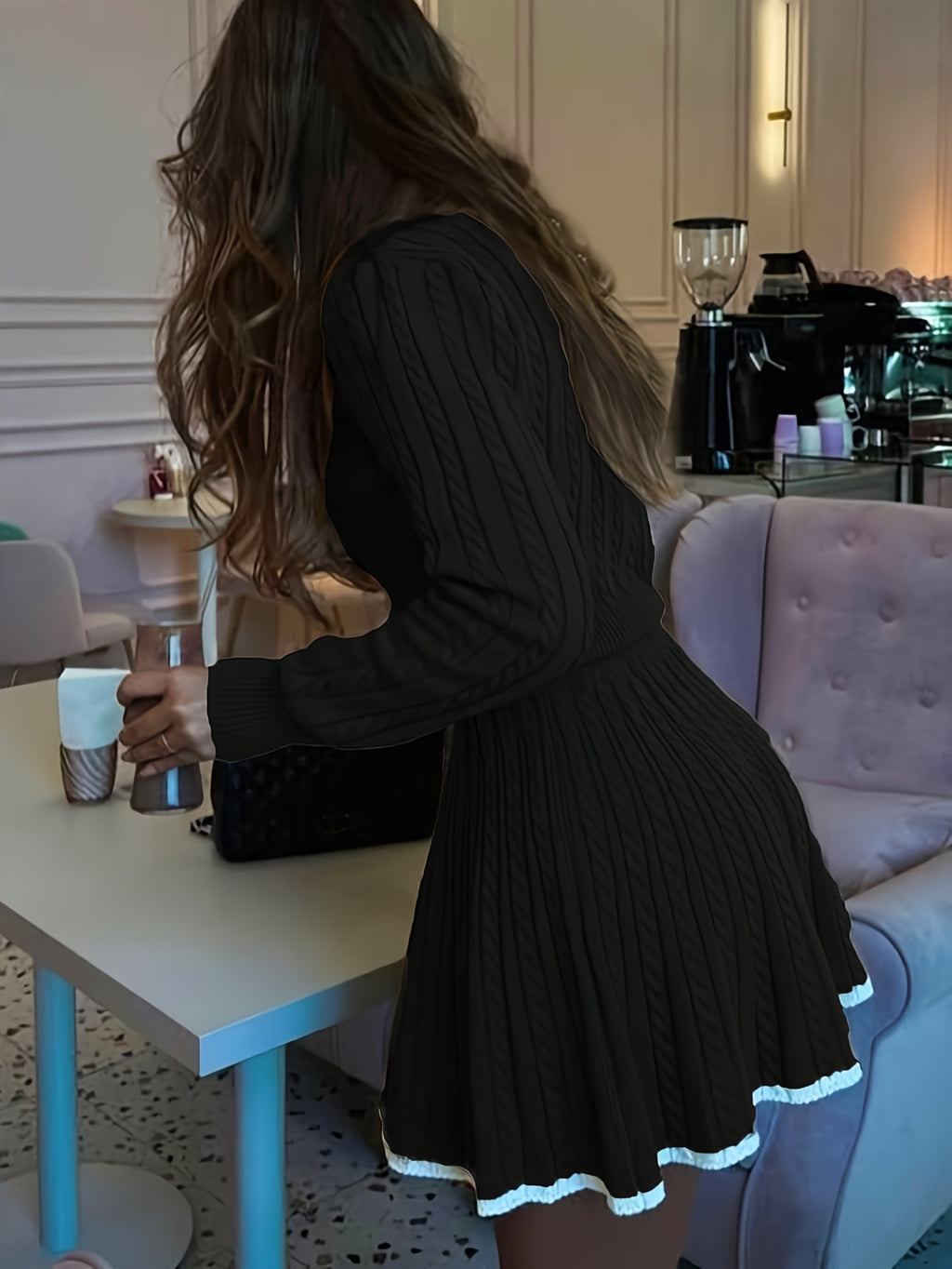 Cable-Knit Top & Pleated Skirt Set – gallery image 6