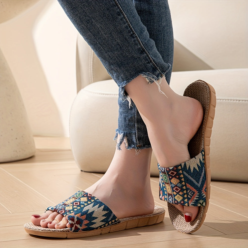 Bohemian Printed Open-Toe Slides – view 3