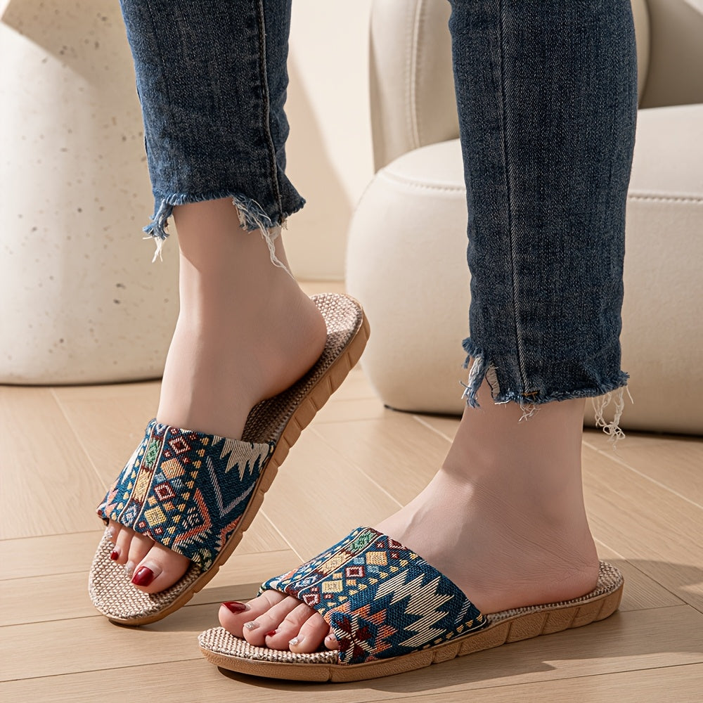 Bohemian Printed Open-Toe Slides – view 5