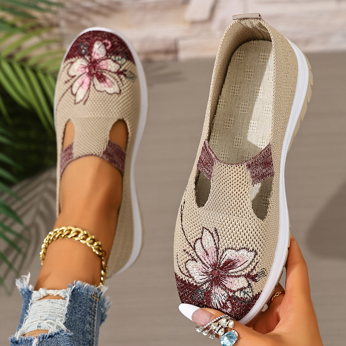 Breathable Slip-On Knit Sneakers – view 3