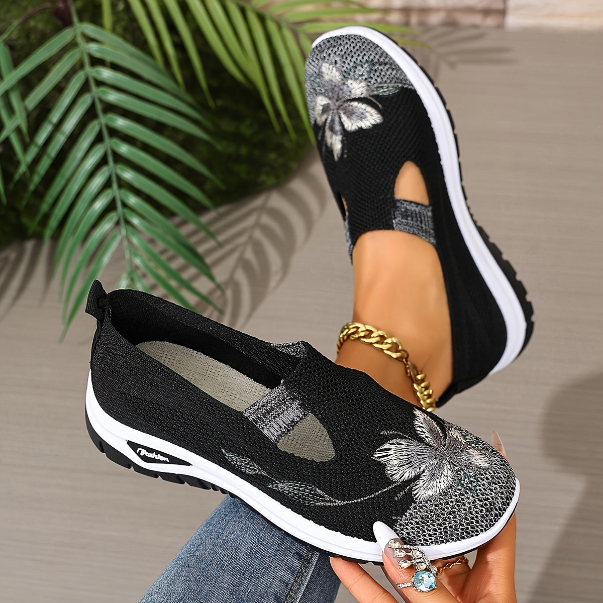 Breathable Slip-On Knit Sneakers – view 6