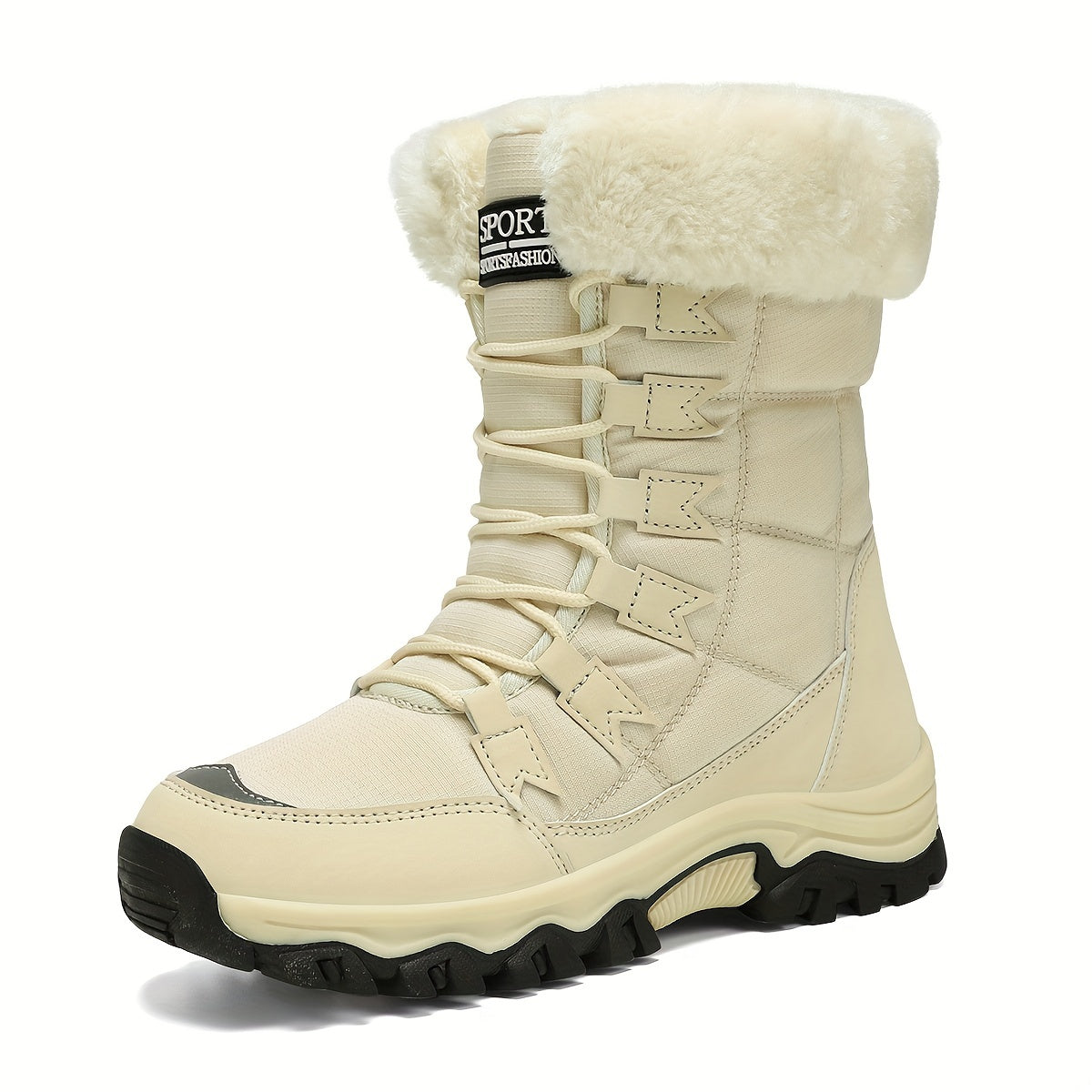 Fleece-Lined Lace-Up Snow Boots – view 6