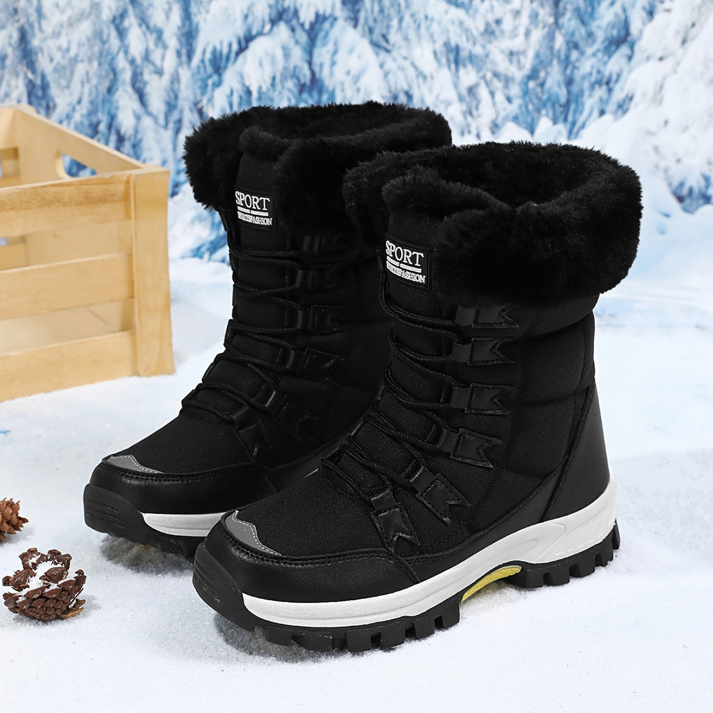 Fleece-Lined Lace-Up Snow Boots – view 7