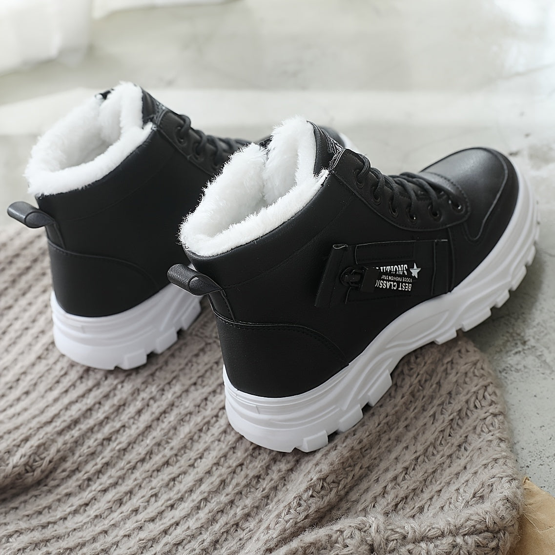 Plush-Lined Zip Ankle Boots – view 6