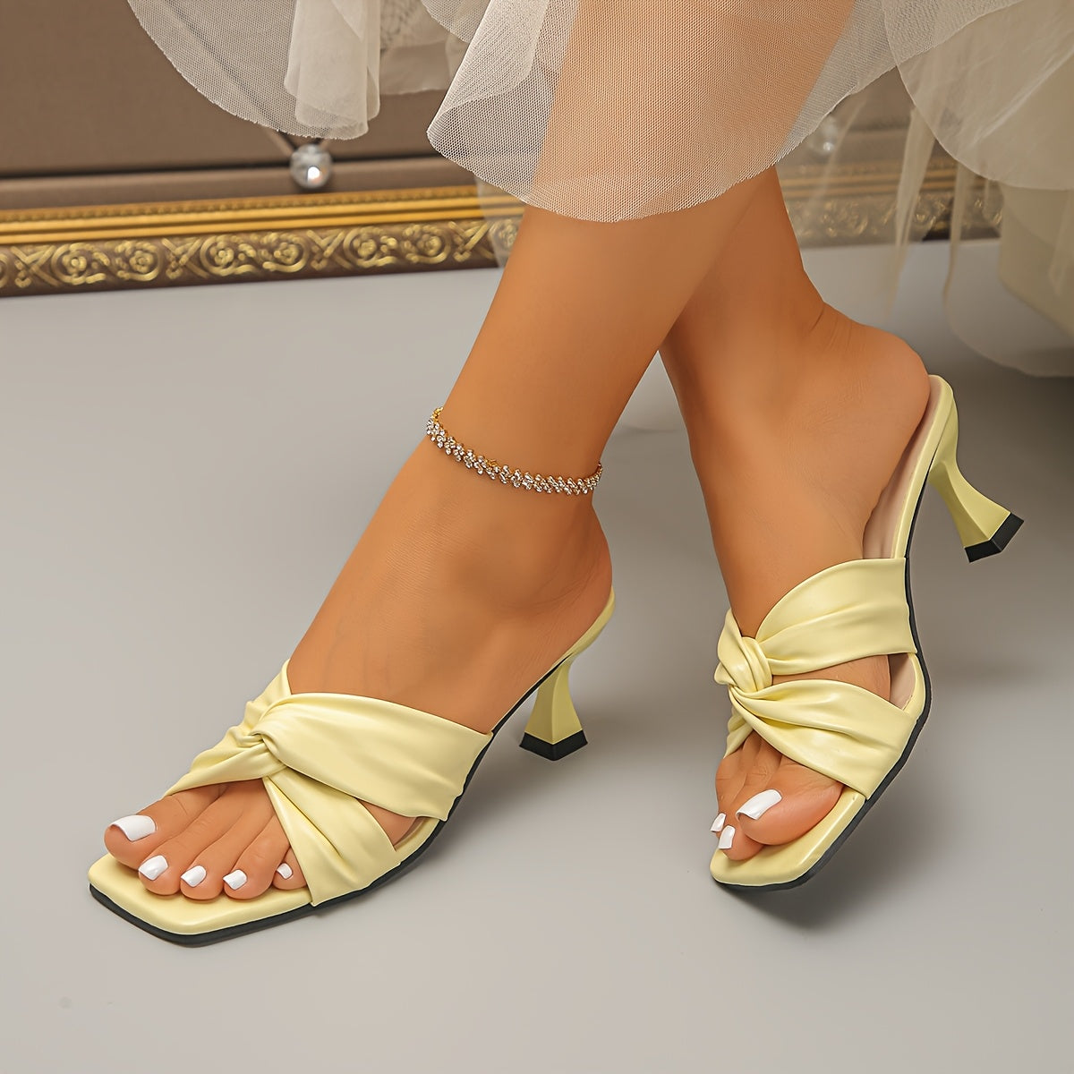 Square-Toe Stiletto Sandals – view 3