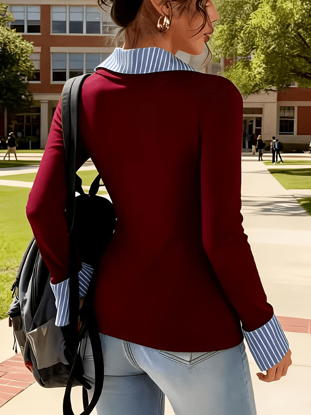 Two-in-One Flared-Collar Top – gallery image 3