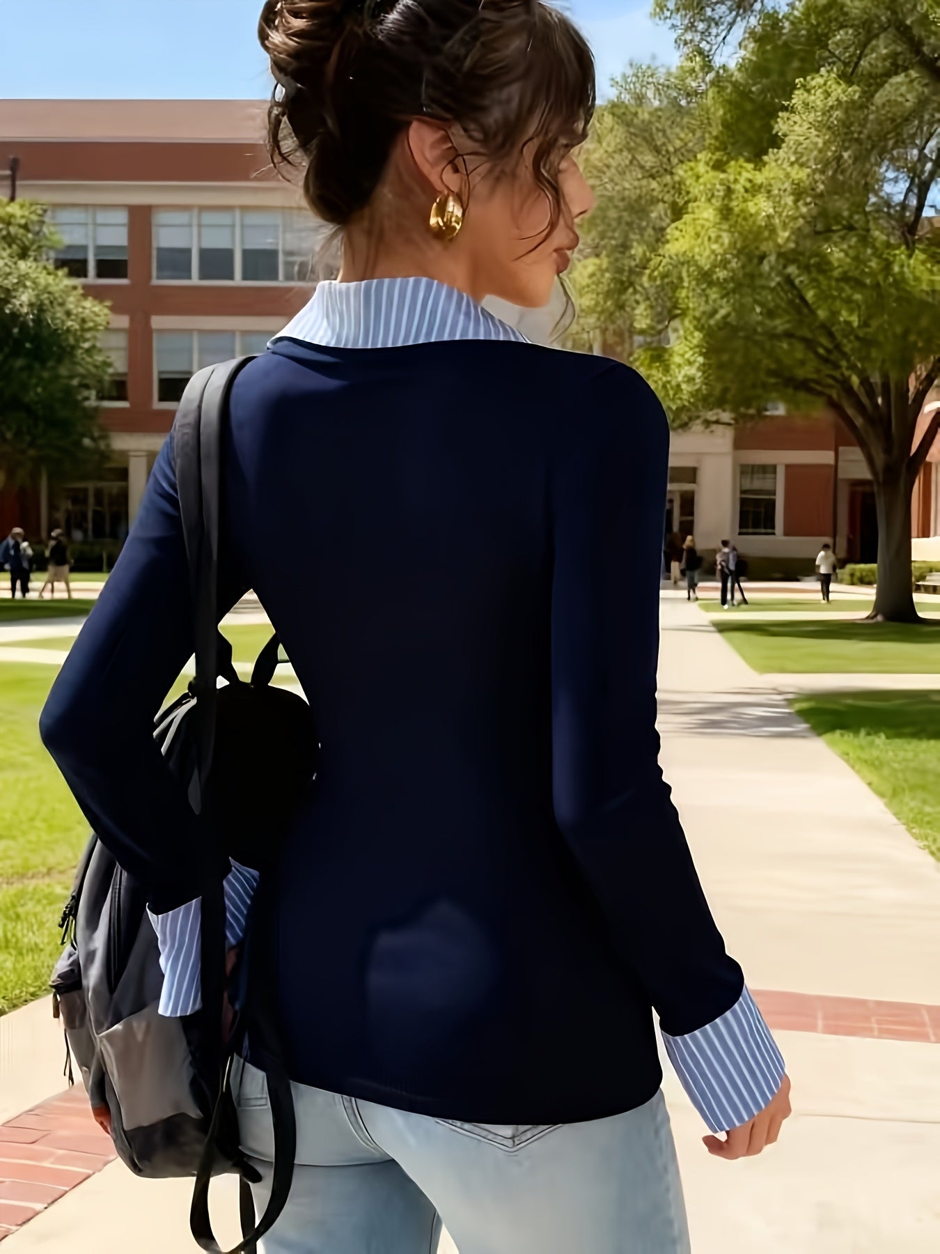 Two-in-One Flared-Collar Top – gallery image 6