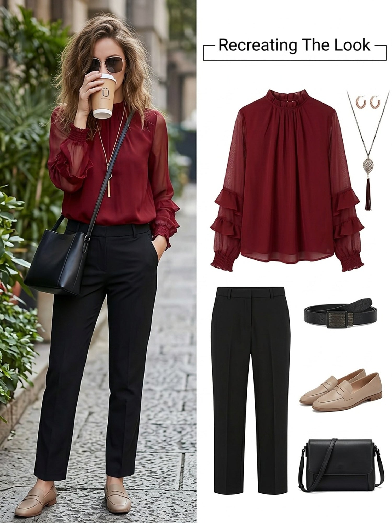 Stand-Collar Office Blouse - gallery image 4