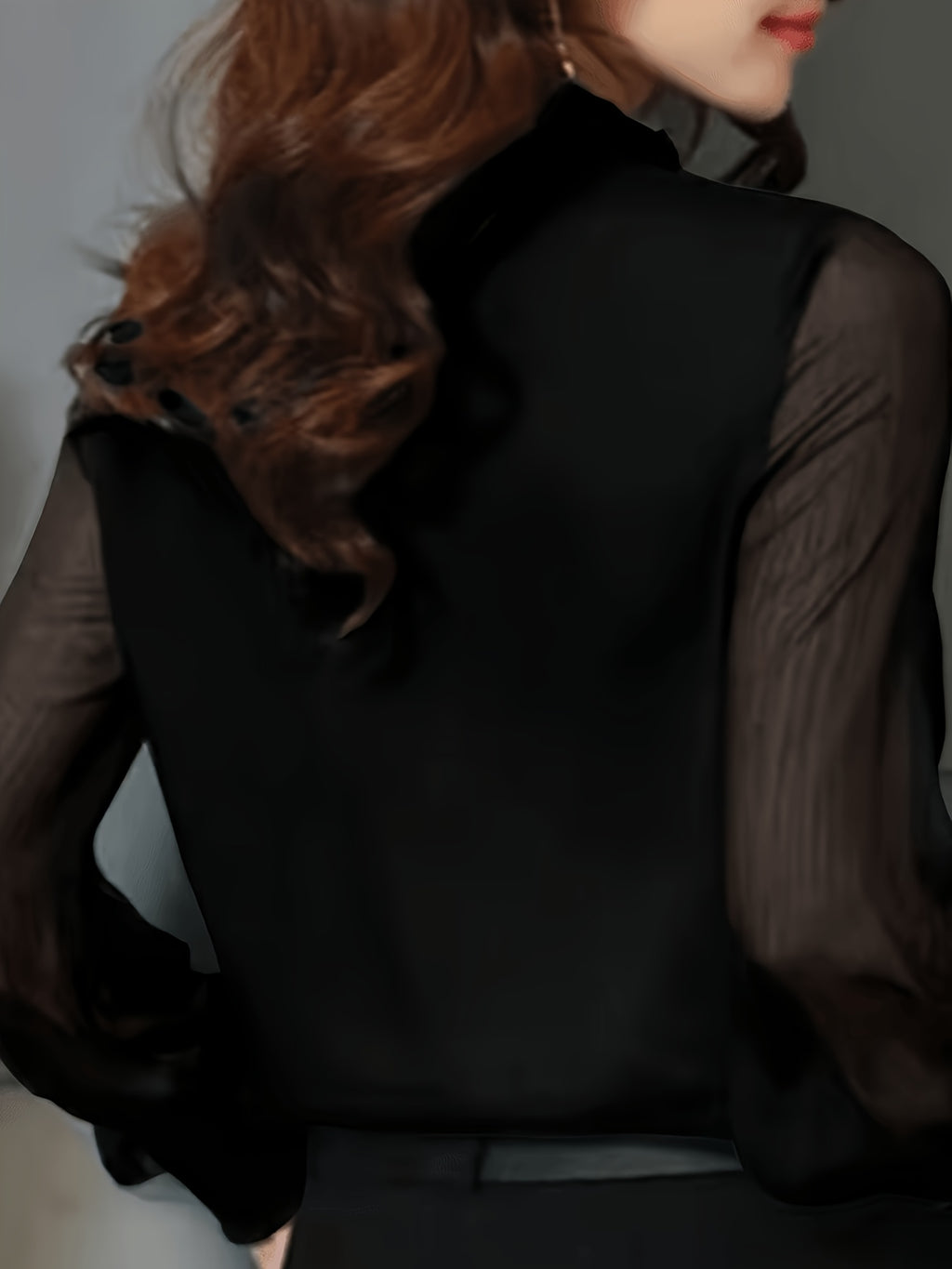 Stand-Collar Office Blouse - gallery image 6