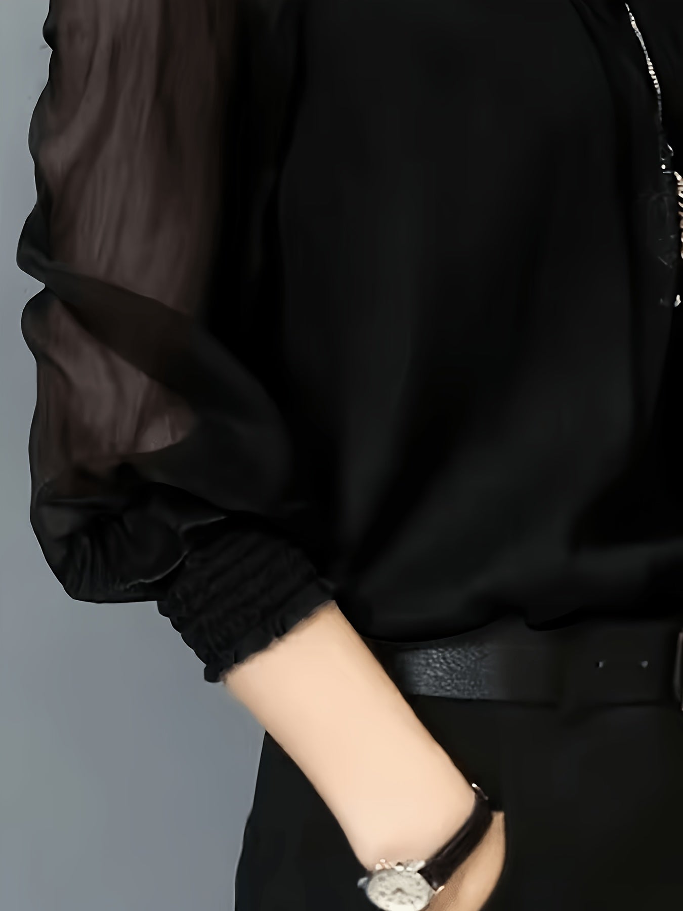Stand-Collar Office Blouse - gallery image 9
