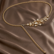 Adjustable chain belt showing clasp and ball-ended chain tail