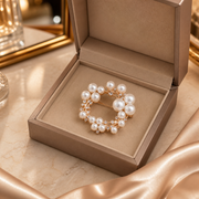 White pearl wreath brooch in a refined UAE-inspired setting