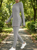 Autumn and Winter Fashion Set, Slit Top, Suitable for Various Occasions