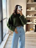 Round Neck Pullover Sweater Women'S